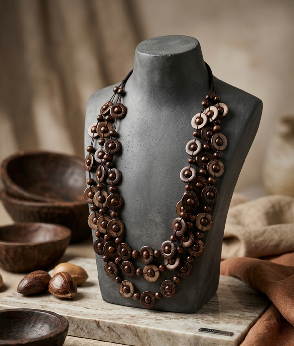 Oporto necklace in chocolate