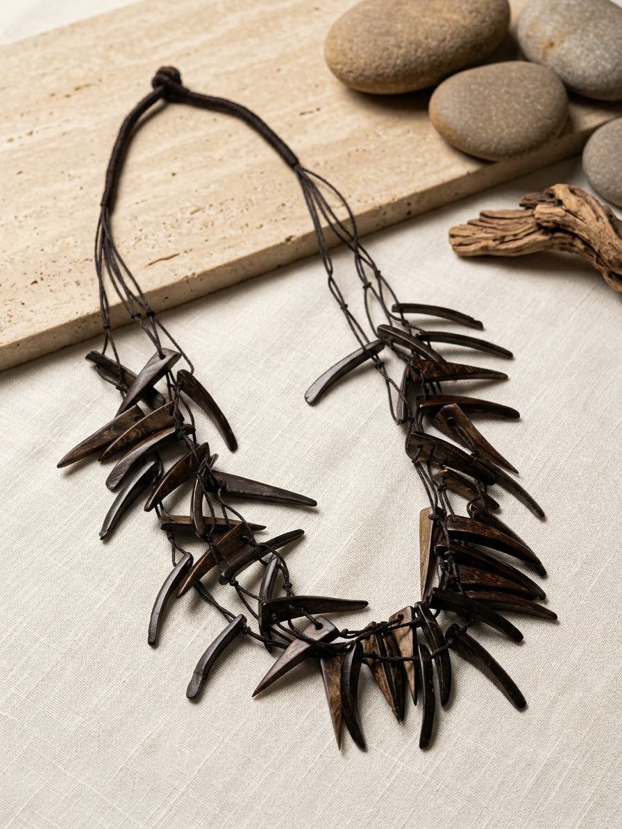 Edvina necklace in chocolate