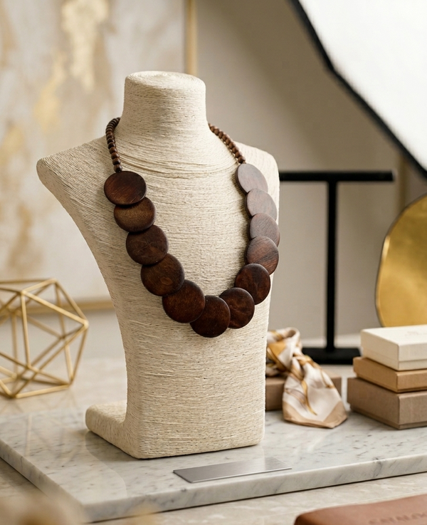 Jasper necklace in chocolate