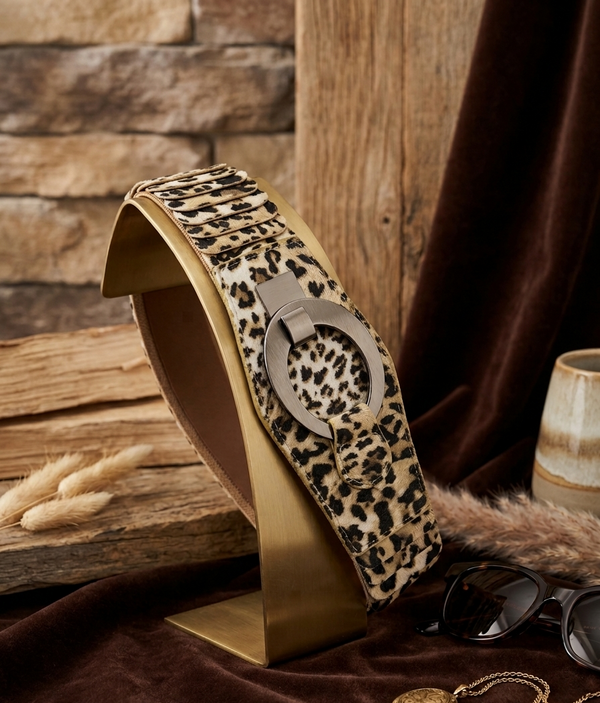 Kennedy belt in leopard print