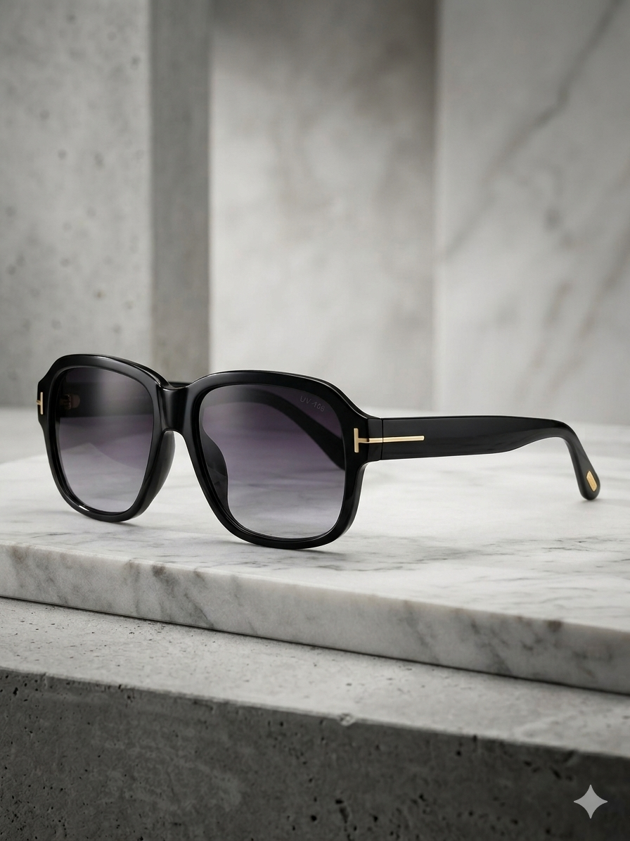Alberto Sunglasses in Black and silver - Bond Street Store