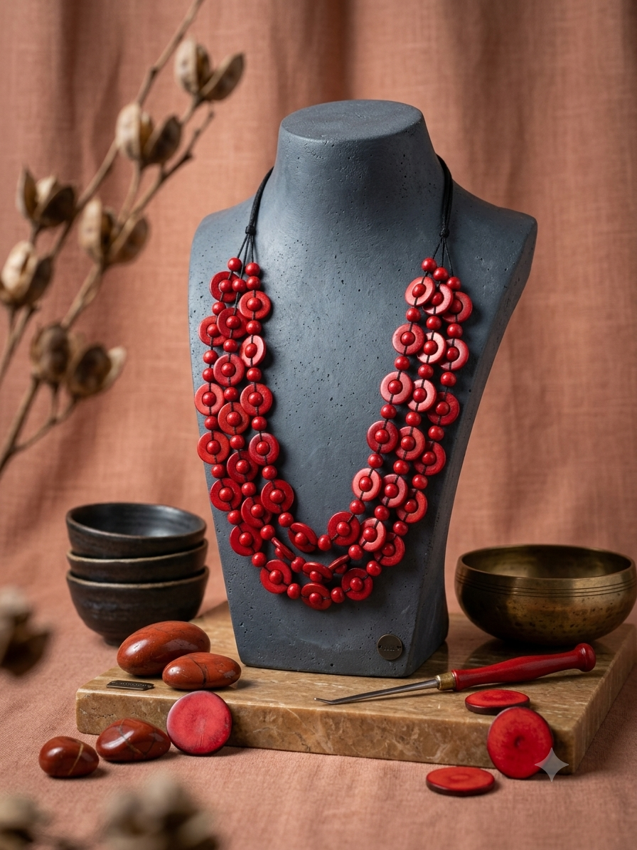 Oporto necklace in red