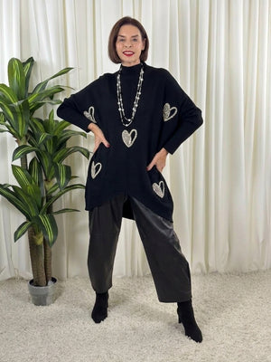 Venice embellished knitwear in black