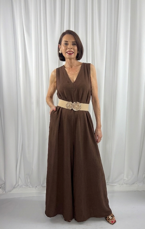 Cortina Jumpsuit in chocolate - Bond Street Store