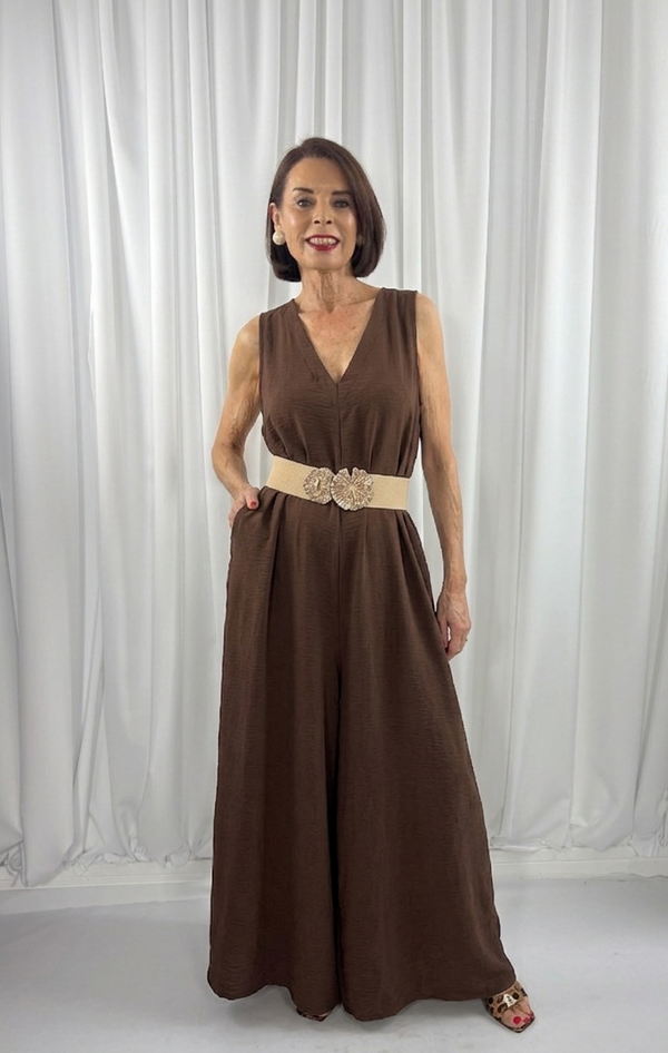Cortina Jumpsuit in chocolate - Bond Street Store