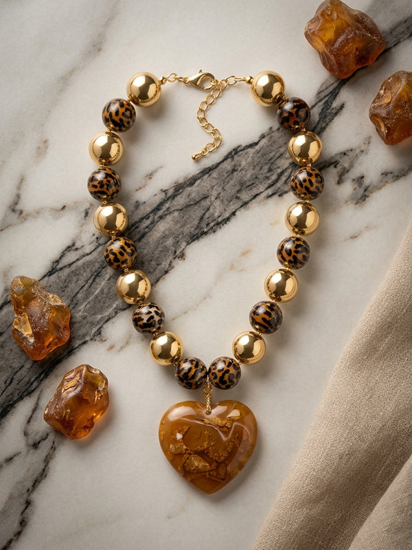 Alexandra necklace in gold and marble