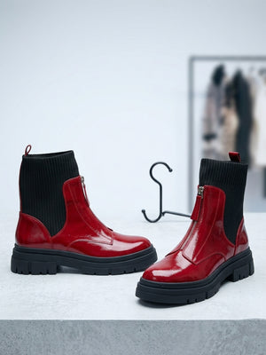 Alexandra boots in red wine