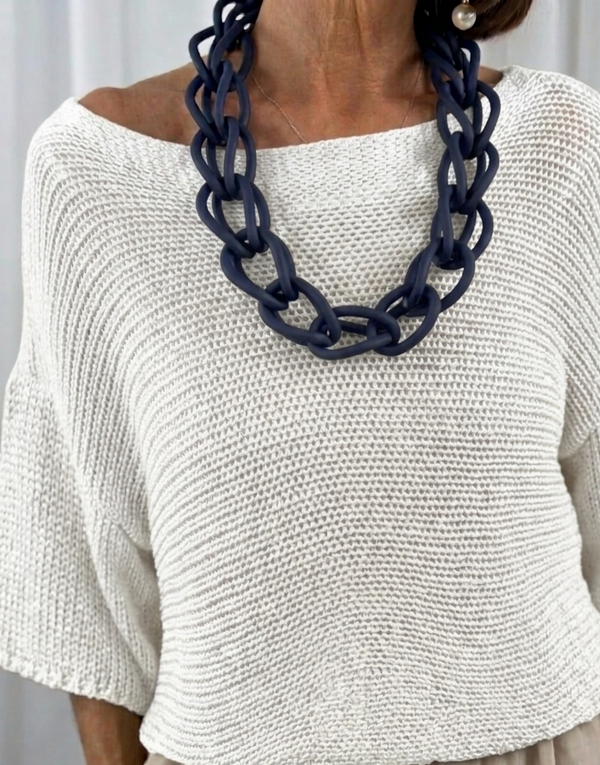 Iris Necklace in navy