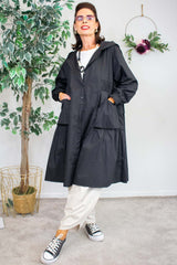 Emilia Hooded Jacket/Dress in Classic Black