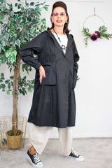Emilia Hooded Jacket/Dress in Classic Black