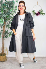 Emilia Hooded Jacket/Dress in Classic Black