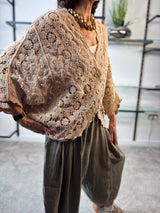 Claudia Crochet Top in Mocha