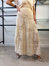 Maria Crochet Skirt in Cream