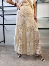 Maria Crochet Skirt in Cream