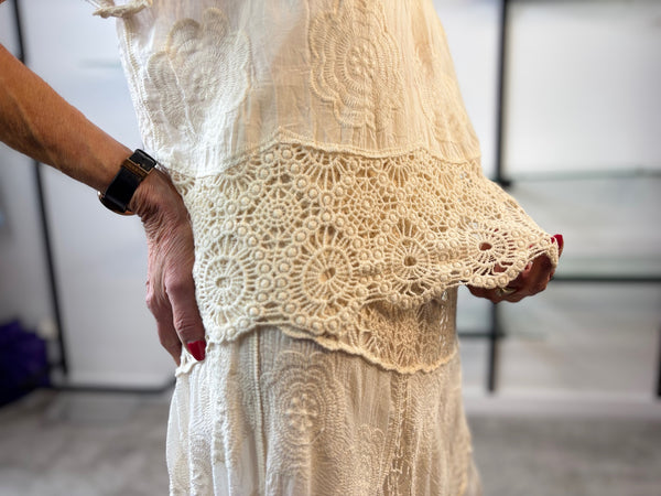 Maria Crochet Top in Cream