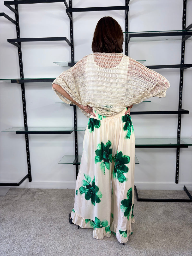 Rafini Palazzo Trouser in Jade Green