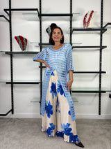 Bethenny Waterfall Crochet Top in Baby Blue