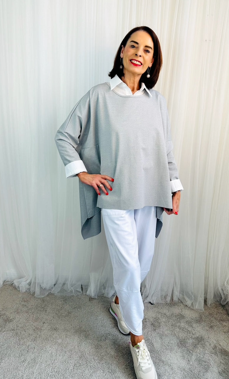 Tiffny Lux top in stone grey