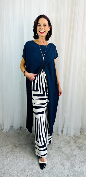 Ruby Palazzo Trouser in Navy