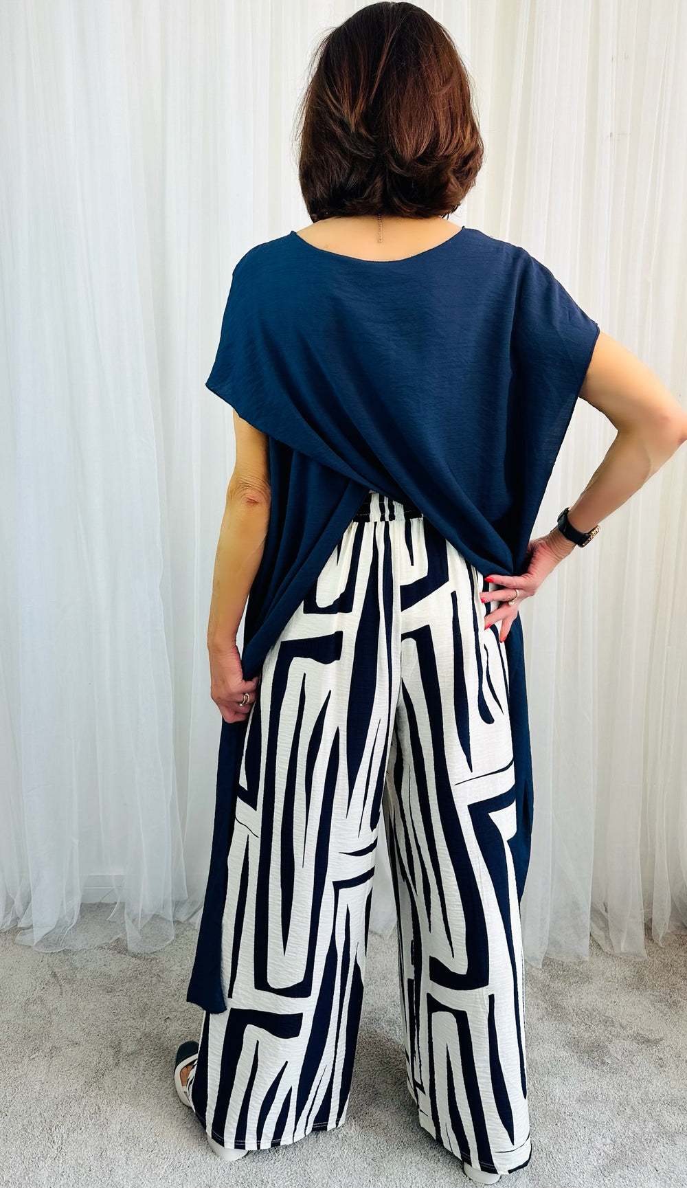 Ruby Palazzo Trouser in Navy