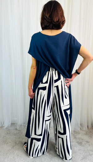 Ruby Palazzo Trouser in Navy