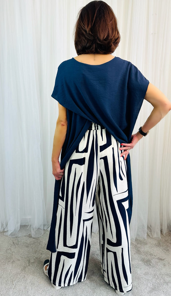 Ruby Palazzo Trouser in Navy
