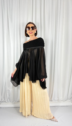 Cannes waterfall top in black