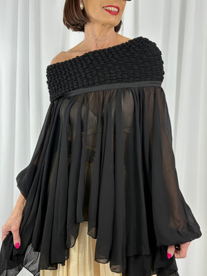 Cannes waterfall top in black