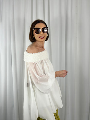 Cannes waterfall top in white - Bond Street Store