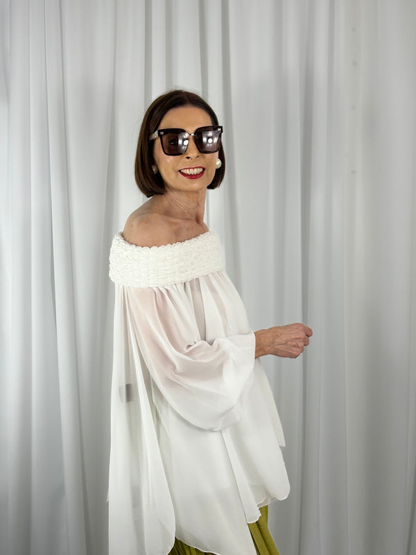 Cannes waterfall top in white - Bond Street Store
