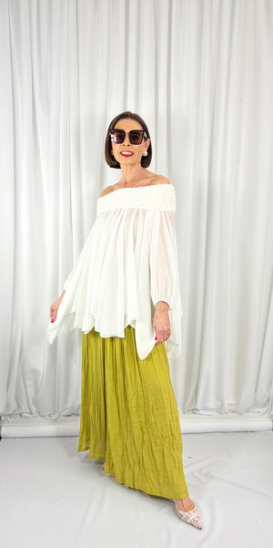 Cannes waterfall top in white - Bond Street Store