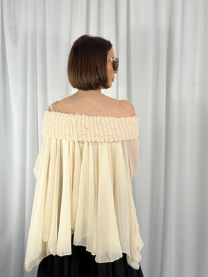 Cannes waterfall top in beige