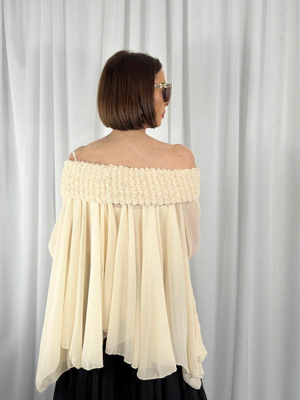 Cannes waterfall top in beige