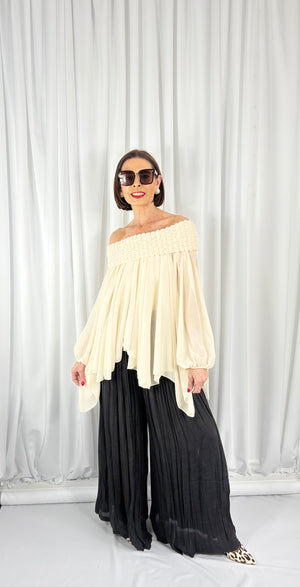 Cannes waterfall top in beige