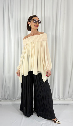 antibes palazzo trouser in black