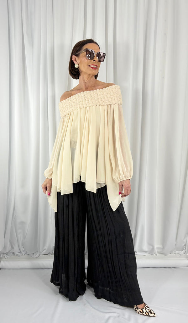 antibes palazzo trouser in black