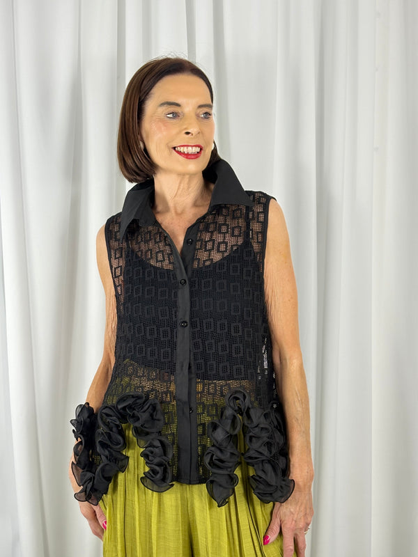 Bellagio Shirt top in black - Bond Street Store