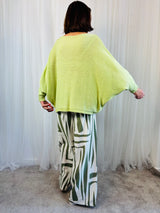 Tara Cross Knitwear Top in Pistachio