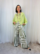 Tara Cross Knitwear Top in Pistachio