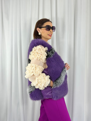 Ashley Faux fur gilet in lilac - Bond Street Store