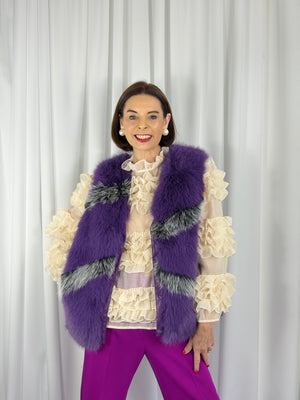 Ashley Faux fur gilet in lilac - Bond Street Store