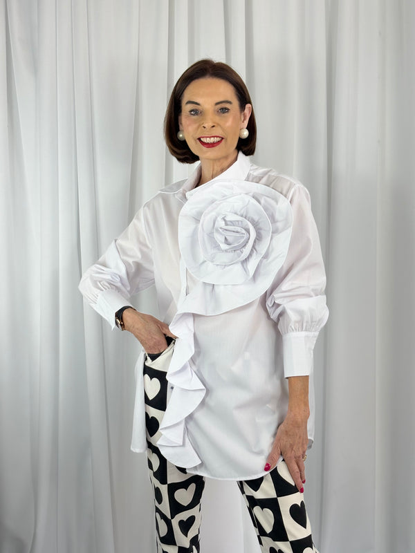 Anais Quirky Collar Shirt in White - Bond Street Store