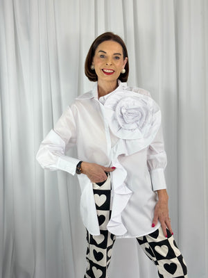 Anais Quirky Collar Shirt in White - Bond Street Store