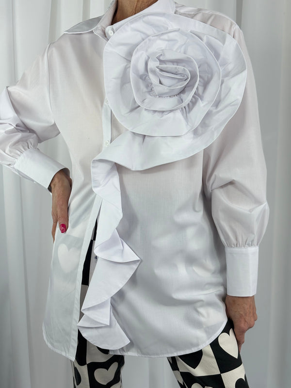 Anais Quirky Collar Shirt in White - Bond Street Store