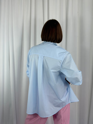 Anais Quirky Collar Shirt in Baby Blue - Bond Street Store