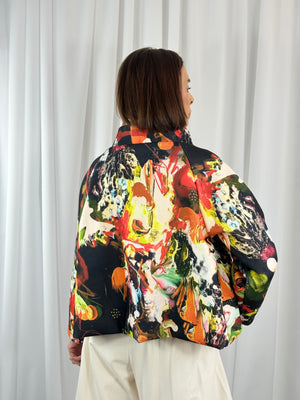 New york pulse asymetric jacket in beige and multi