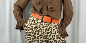 buckle belt in orange wth silver buckle - Bond Street Store