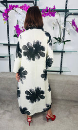 Fontana Dress in Cream with Black Flower