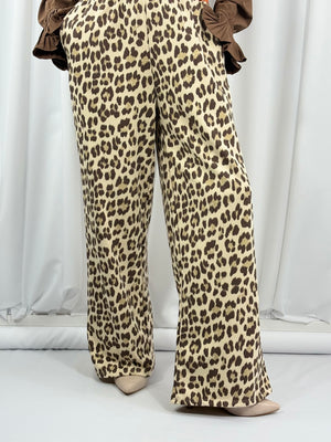 Courtney Palazzo Trousers in light leopard print - Bond Street Store