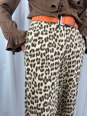 Courtney Palazzo Trousers in light leopard print - Bond Street Store